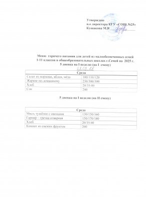 Меню